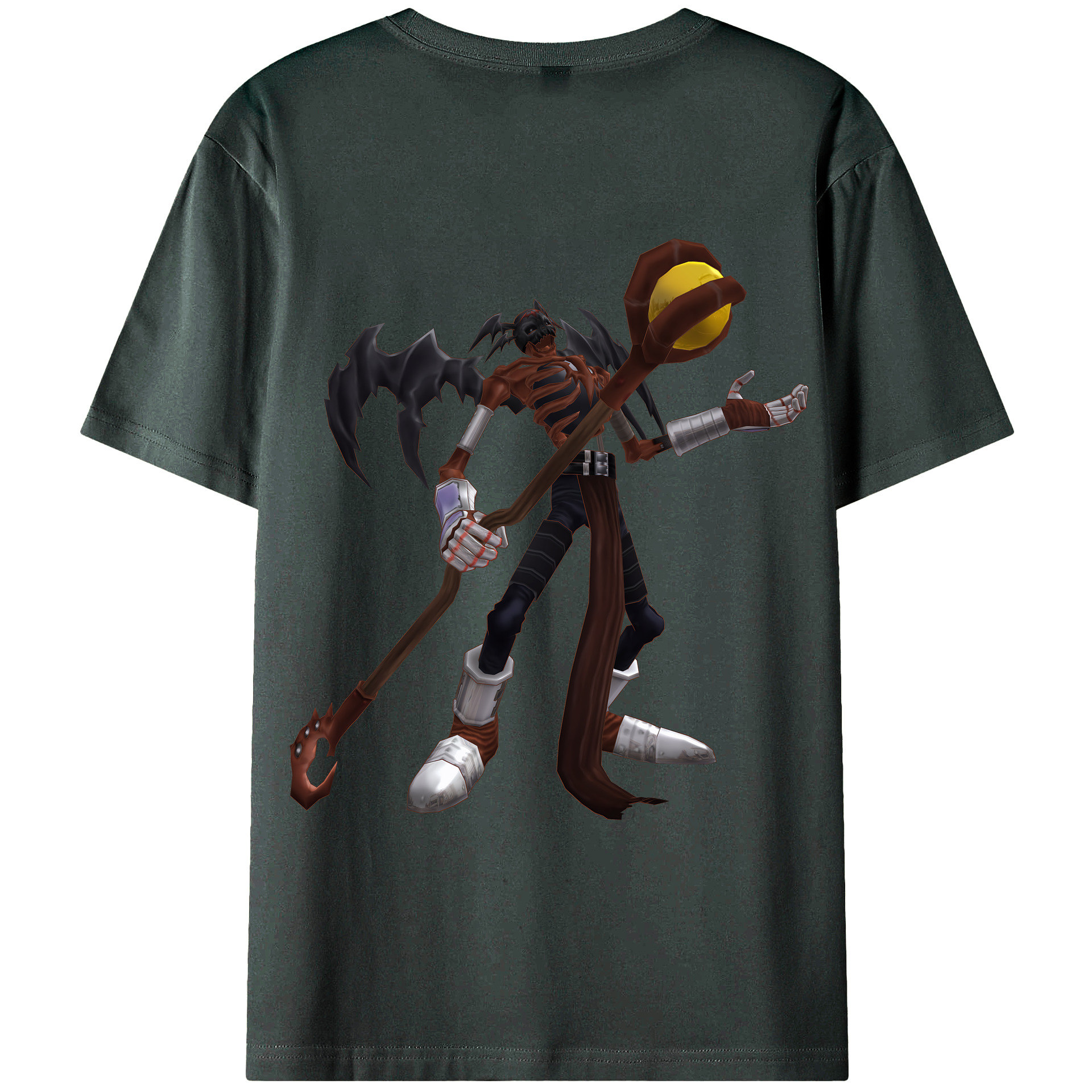 （画像用） Digimon デジタルモンスター/デジモン 綿100％ メンズ半袖Tシャツ（バックプリント） 通気性